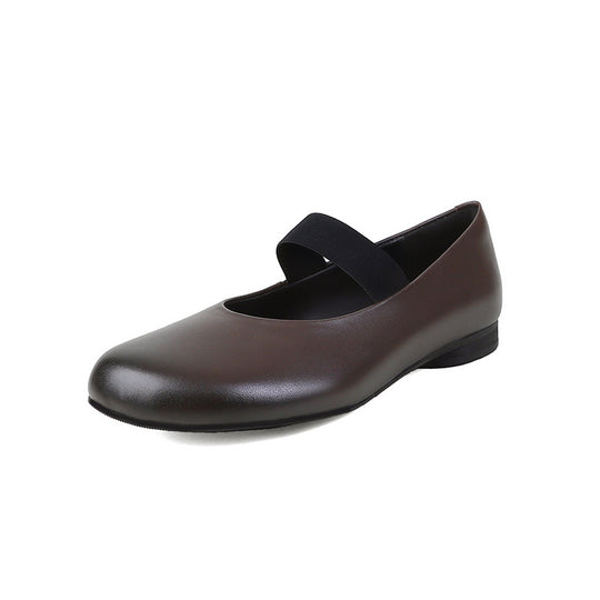 Damen Ballerinas mit elastischem Riemchen und hochwertiger Lederoberfläche R&B
