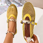 Damen Stilettos mit netzartigem Obermaterial und moderner Schnallenapplikation R&B