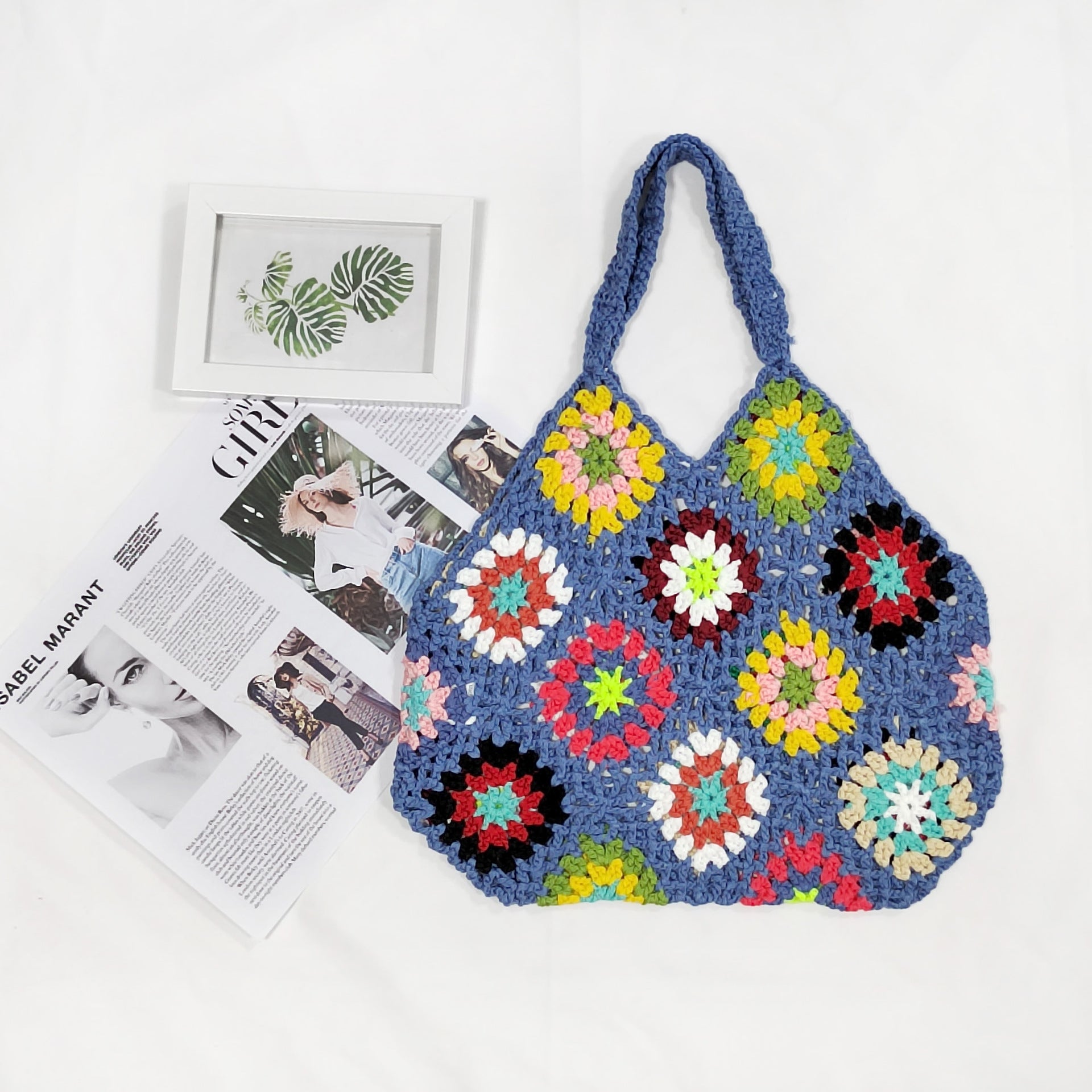 Damen Handgefertigte Häkel-Shopper-Tasche R&B