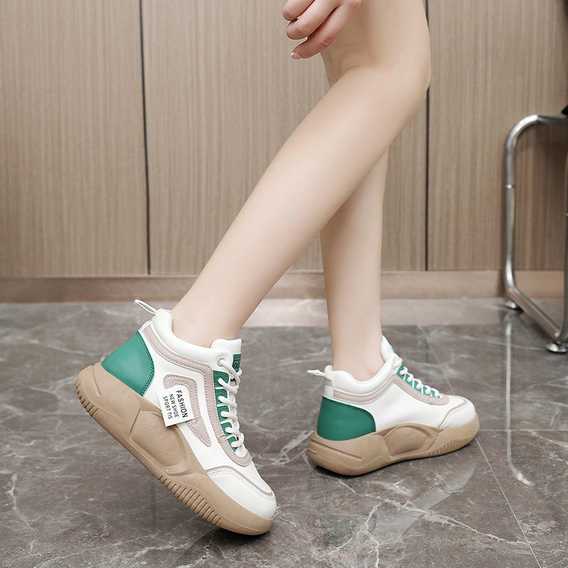 Damen Modische High-Top Sneakers mit atmungsaktiver Struktur und dämpfender Sohle R&B