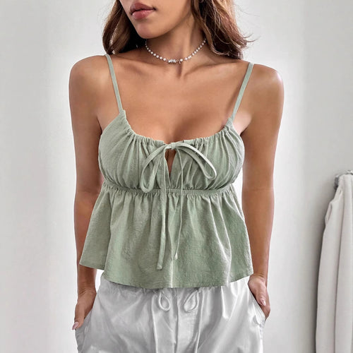 Damen luftiges Rüschen-Top mit verstellbaren Trägern R&B