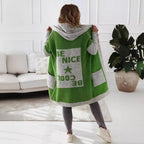 Damen Strickmantel mit Kapuze und modischem Farbblockdesign R&B