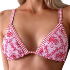 Damen Triangel-Bikini mit verspieltem Floral-Design und elastischen Trägern R&B