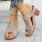 Damen Elegante Sommer-Sandaletten mit ausgeschnittenem Design und bequemer Blockabsatz R&B