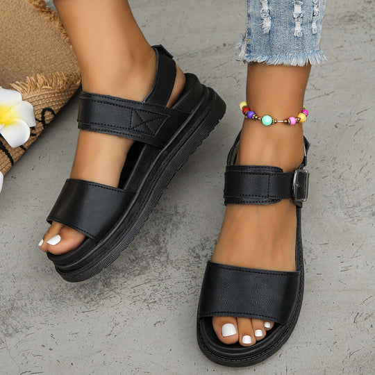 Damen Trendige Komfort-Sandalen mit verstellbarem Riemen und rutschfester Sohle R&B