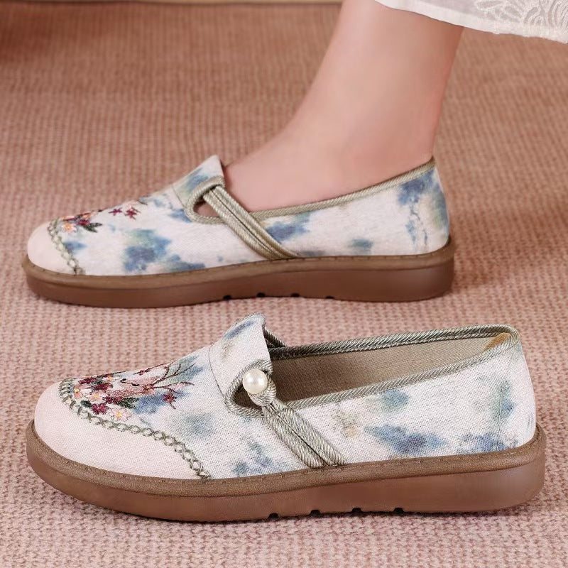 Damen Bequeme und stilvolle Hausschuhe mit floralem Design R&B
