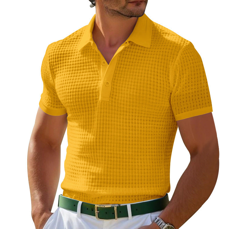 Herren nan Poloshirt mit Strukturstrick und schmalem Schnitt R&B