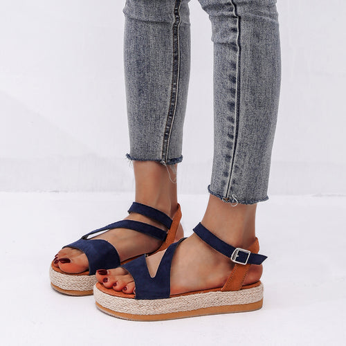 Damen Elegante und komfortable Keil-Sandalen mit verstellbarem Riemen R&B