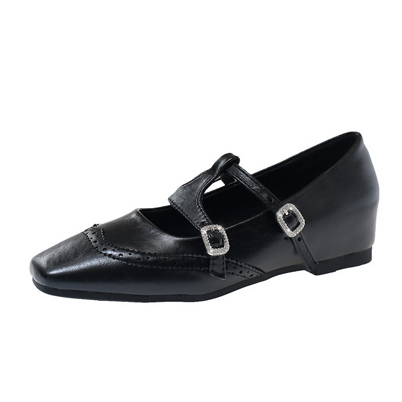 Damen Ballerina mit modischen Schnallen und elegantem Durchbruchdesign R&B