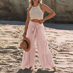 Damen Strandhose mit elastischem Bund und weitem Schnitt R&B