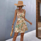 Damen Blümchen Kleid mit Spaghetti-Trägern R&B