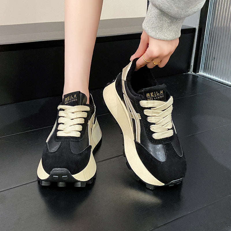 Damen Sportliche Plateau Sneakers mit rutschfester Sohle und atmungsaktivem Obermaterial R&B
