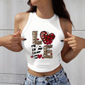 Damen Crop-Top mit aufregendem Herz-Motiv und modischem Schriftzug R&B