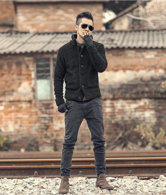 Herren gefütterte Thomaskapelle Jacke mit stilvollem Knopfverschluss und lässigem Design R&B