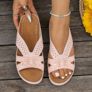 Damen Komfortable Sandalen mit floralem Dekor R&B
