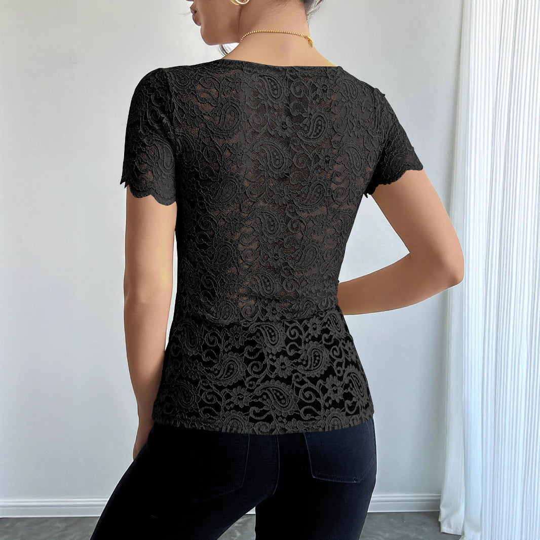Damen Spitzenbody mit eleganten Abschluss R&B
