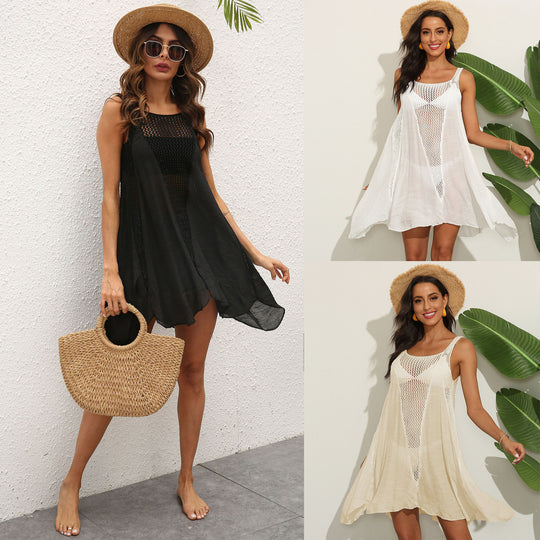 Damen lässiges Häkel-Strandkleid R&B