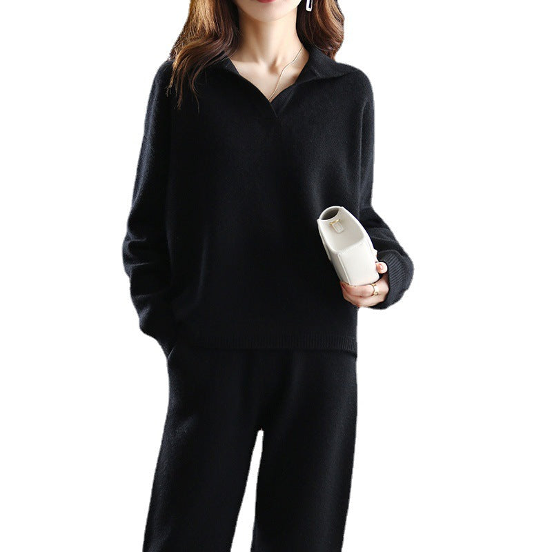 Damen Elegante Strickjacke mit Kragen und weitem Schnitt R&B