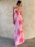 Damen Maxikleid mit floralem Design R&B