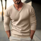 Herren V-Ausschnitt Pullover mit strukturiertem Design und komfortablem Schnitt