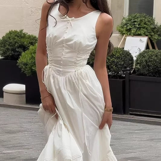 Damen Maxikleid mit raffinierten Rüschendetails und taillierter Silhouette R&B