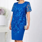 Damen Elegantes Kleid mit floraler Spitze R&B