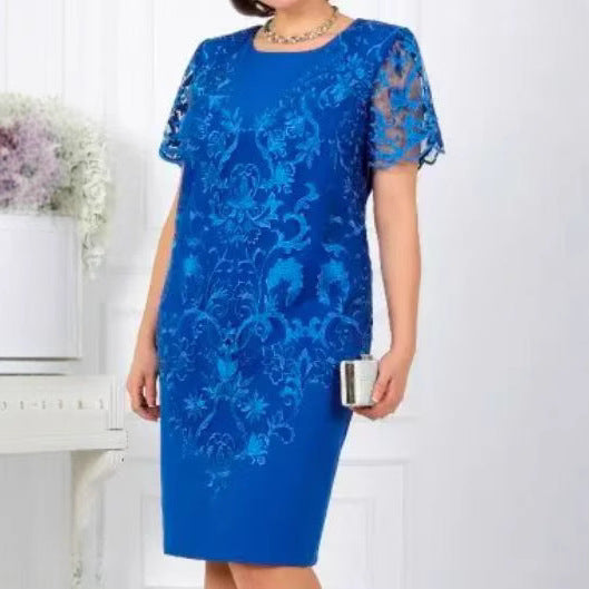 Damen Elegantes Kleid mit floraler Spitze R&B