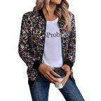 Damen Funktionsjacke mit glitzerndem Paillettendesign und bequemen Bündchen EB