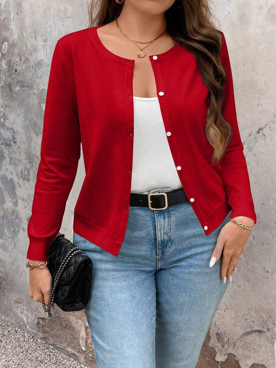 Damen Feine Strickjacke mit Knopfverschluss und eleganter Passform R&B