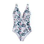 Damen Einteiler Badeanzug mit Wickeldetail und floralem Design R&B
