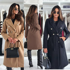 Damen eleganter Trenchcoat mit tailliertem Schnitt und seitlichen Taschen R&B