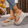 Damen Hochwertige Plateausandalen mit breiten Riemen R&B