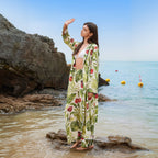 Damen luftiger Kimono mit floralen Mustern R&B