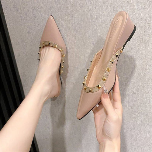 Damen spitze Mules mit Nietenverzierung R&B