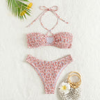 Damen Bandeau-Bikini mit raffinierten Schnürdetails