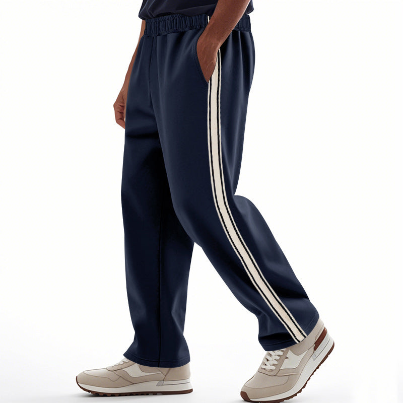 Herren Freizeit-Jogginghose mit seitlichen Streifen und elastischem Bund R&B