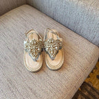 Damen elegante Flip-Flops mit dekorativen Perlenapplikationen R&B