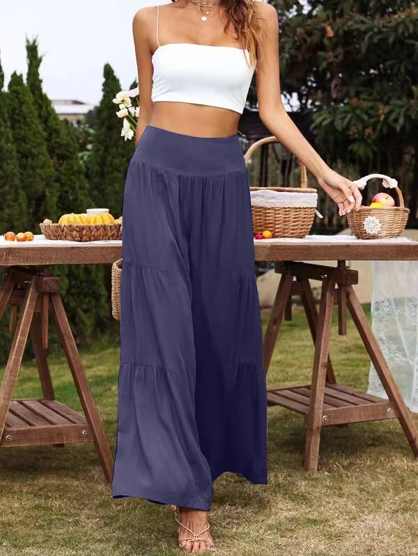Damen Weit geschnittene Sommerhose mit elastischem Bund und fließendem Schnitt R&B
