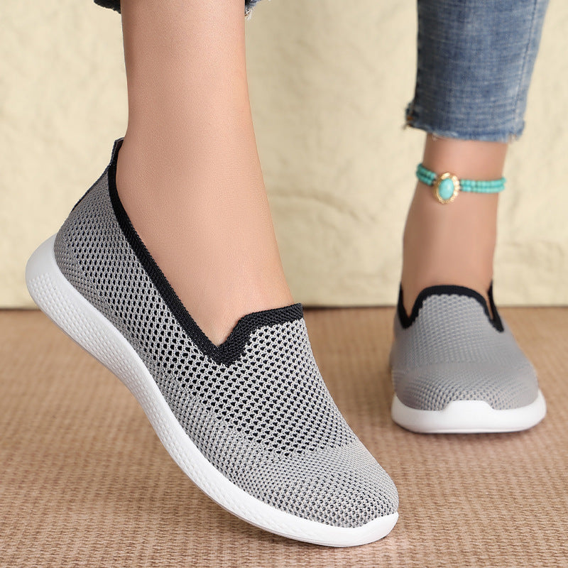 Damen Atmungsaktive Slip-On Freizeitschuhe mit flexiblem Design