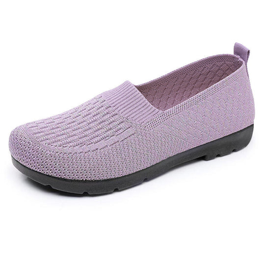 Damen Komfortable Slip-On Freizeitschuhe mit atmungsaktiver Strickoberfläche R&B