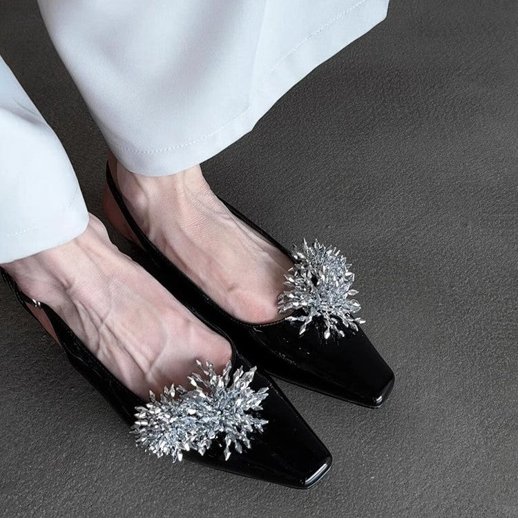 Damen Slingback-Pumps mit elegantem Glitzerakzent und komfortablem Blockabsatz R&B