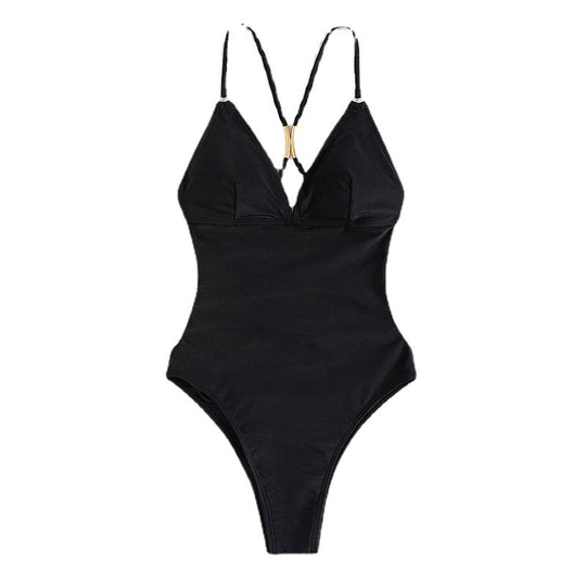 Damen Einteiler Badeanzug mit elegantem Rückenausschnitt R&B