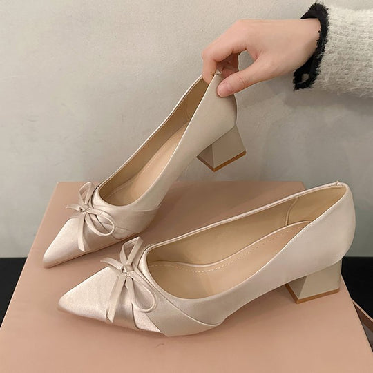 Damen elegante Spitzen High Heels mit dekorativem Schleifenakzent R&B