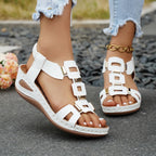 Damen Sandalen mit modischen Cut-Outs und elegantem Schmuckdesign R&B