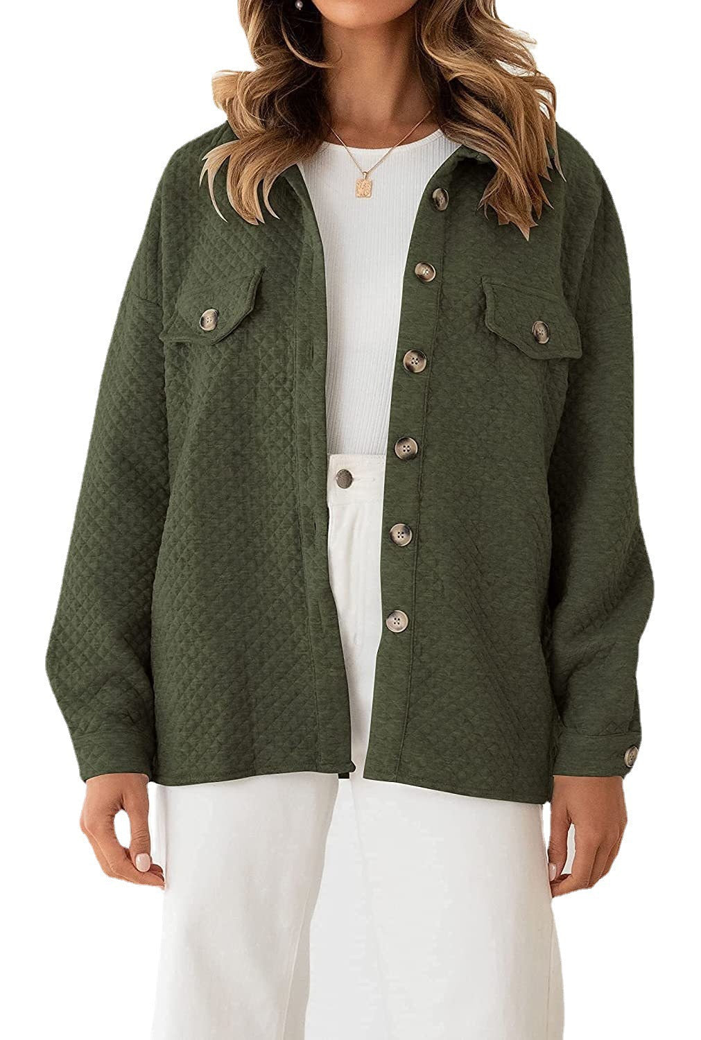 Damen Steppjacke mit Knopfleiste und Taschen R&B