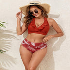 Damen Bikini-Set mit Volant-Top und hochgeschnittenem Slip R&B
