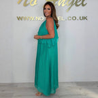 Damen Maxikleid mit fließendem Schnitt und eleganter Drapierung R&B