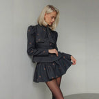 Damen Blazer-Kleid mit voluminösen Puffärmeln und eleganter Schleifenapplikation R&B