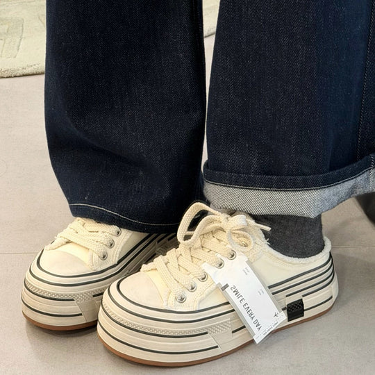Damen Plateau Sneakers im Street-Style mit modernen Textil-Details R&B