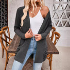 Damen Strickjacke mit Raffung und praktischen Taschen R&B